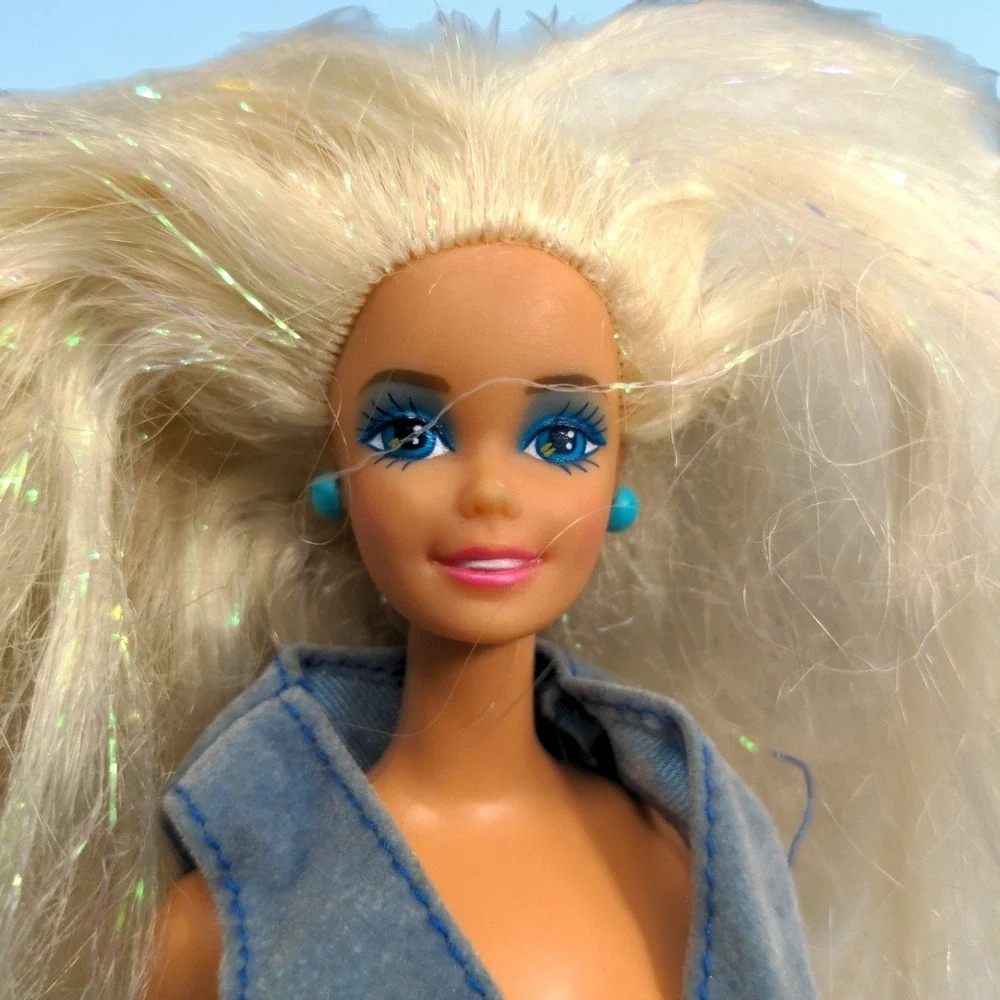 Vintage 1991 Mattel Barbie Mermaid Doll Blonde Tinsel Hair Iridescent Tail 1966